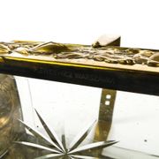 Art Deco nut and fruit basket, brass, crystal, Germany, 1930s