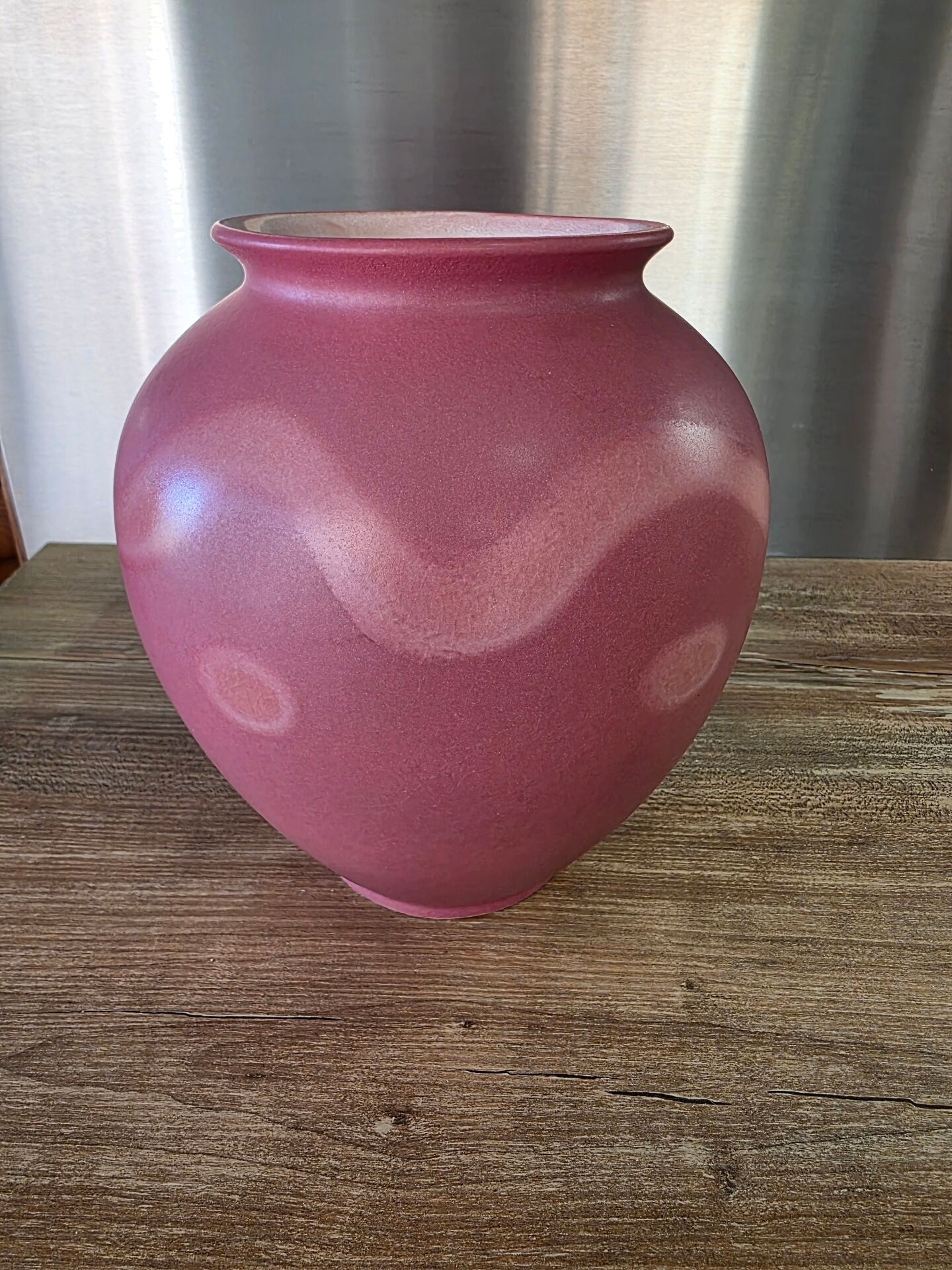 Round vase West Germany 650-21 Scheurich powder pink vintage 70s