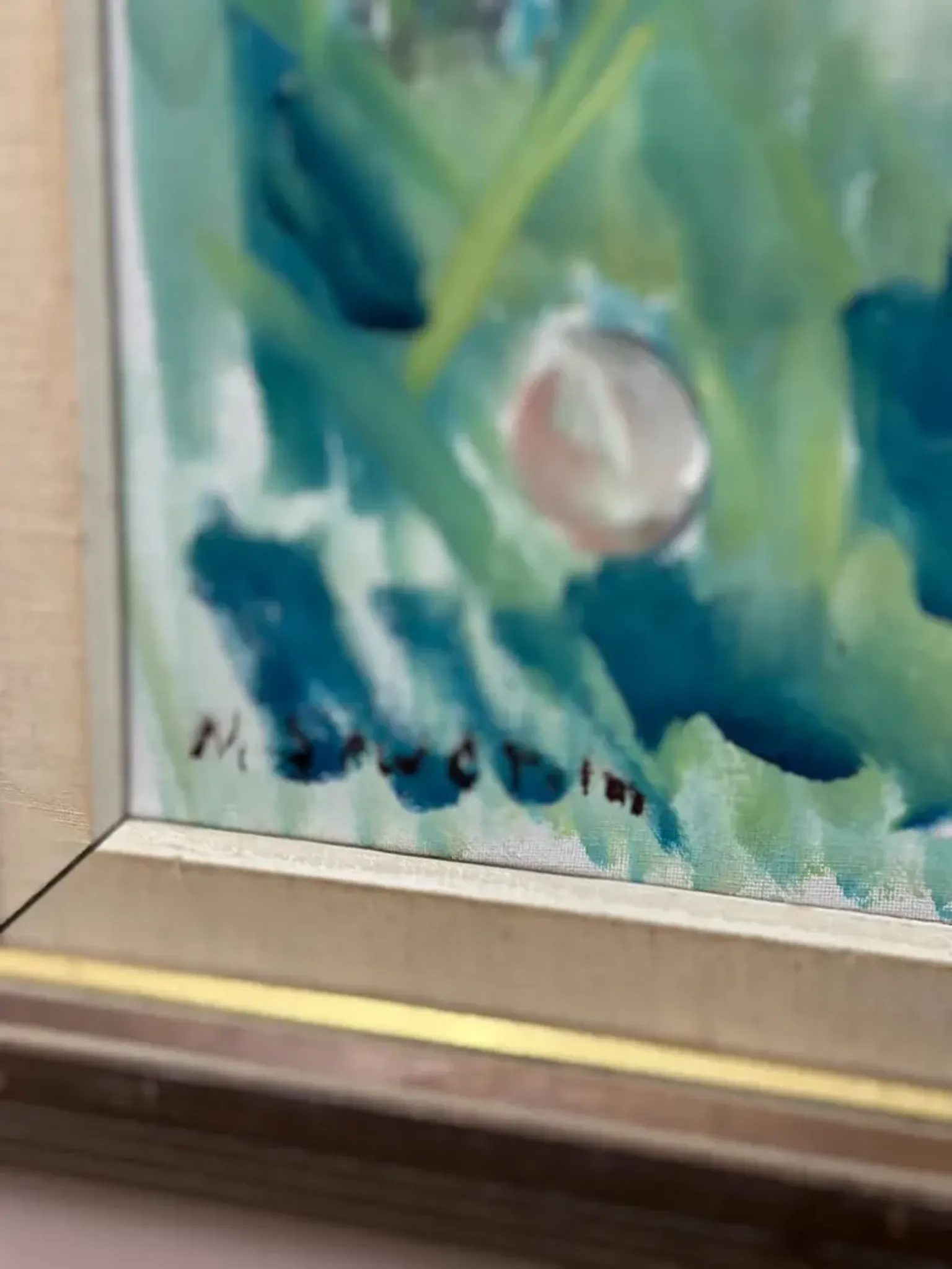 Original Swedish Oil on Canvas – “Friends” by Nils Sewerin – Vintage & Framed