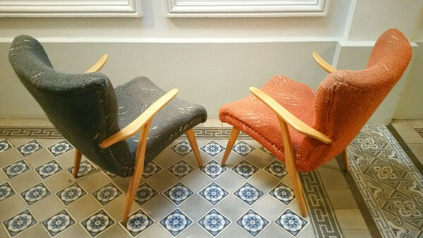 Fauteuils Zig Zag scandinaves années 50 60