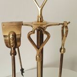 Old brass fireplace servant