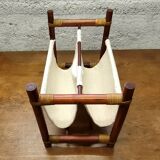 Vintage magazine holders 70's ~ rattan, burlap and wicker ~ France