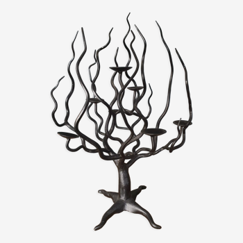 Bougeoir "arbre" en fer forgé, Art du XXeme siècle