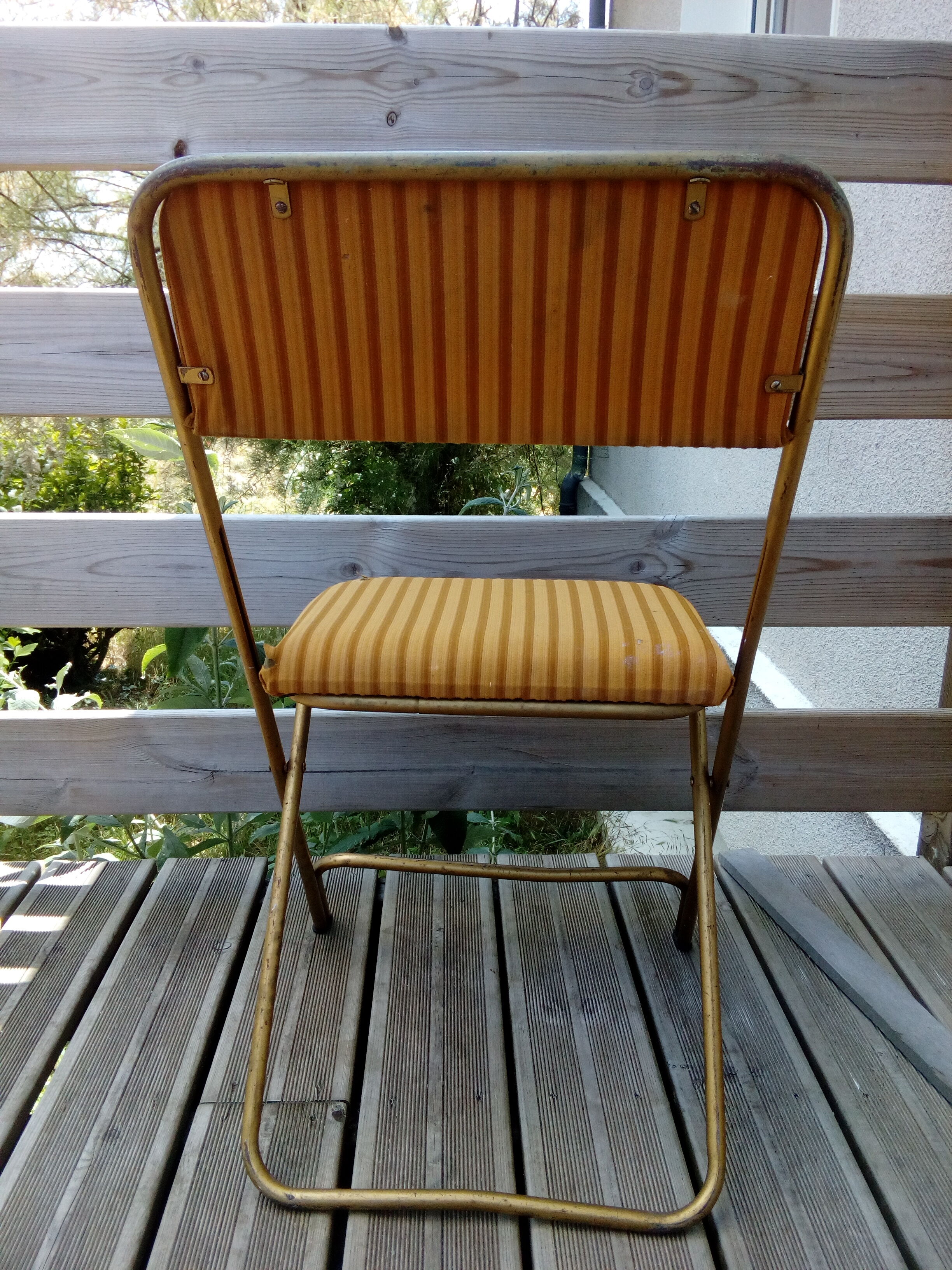 Pair of folding chairs Lafuma model Chantazur from before 1968