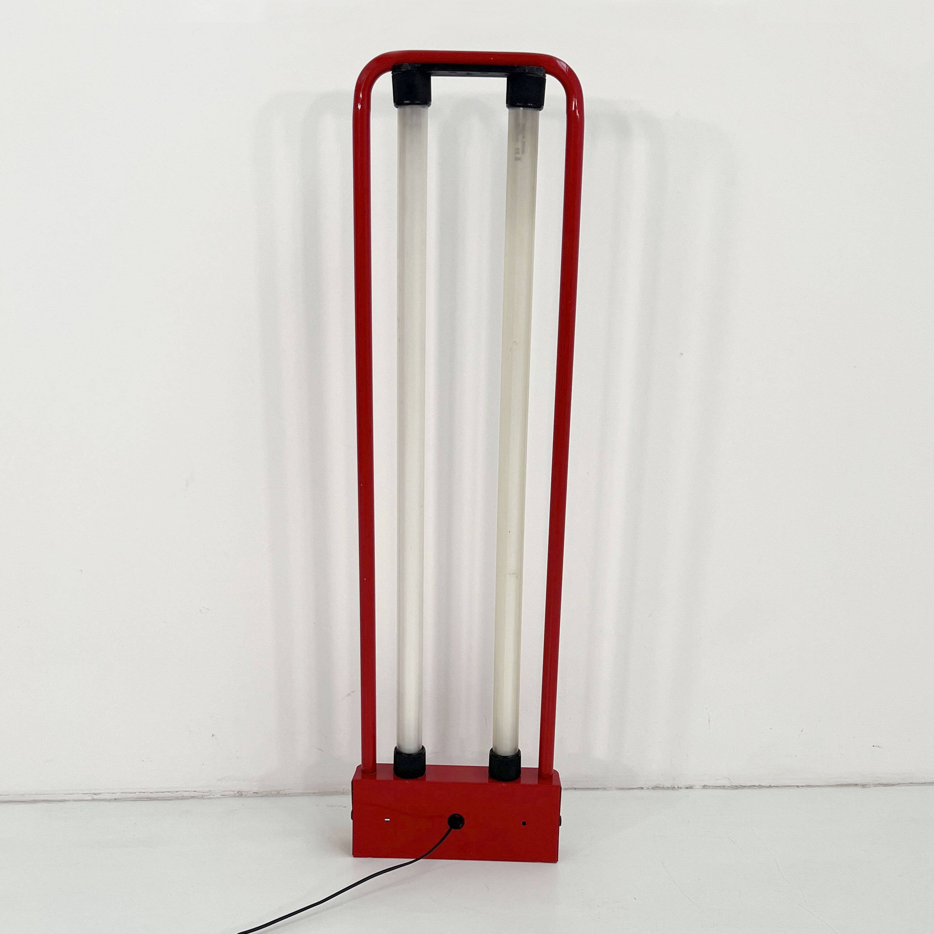 Red floor lamp by Gian N. Gigante for Zerbetto, 1980