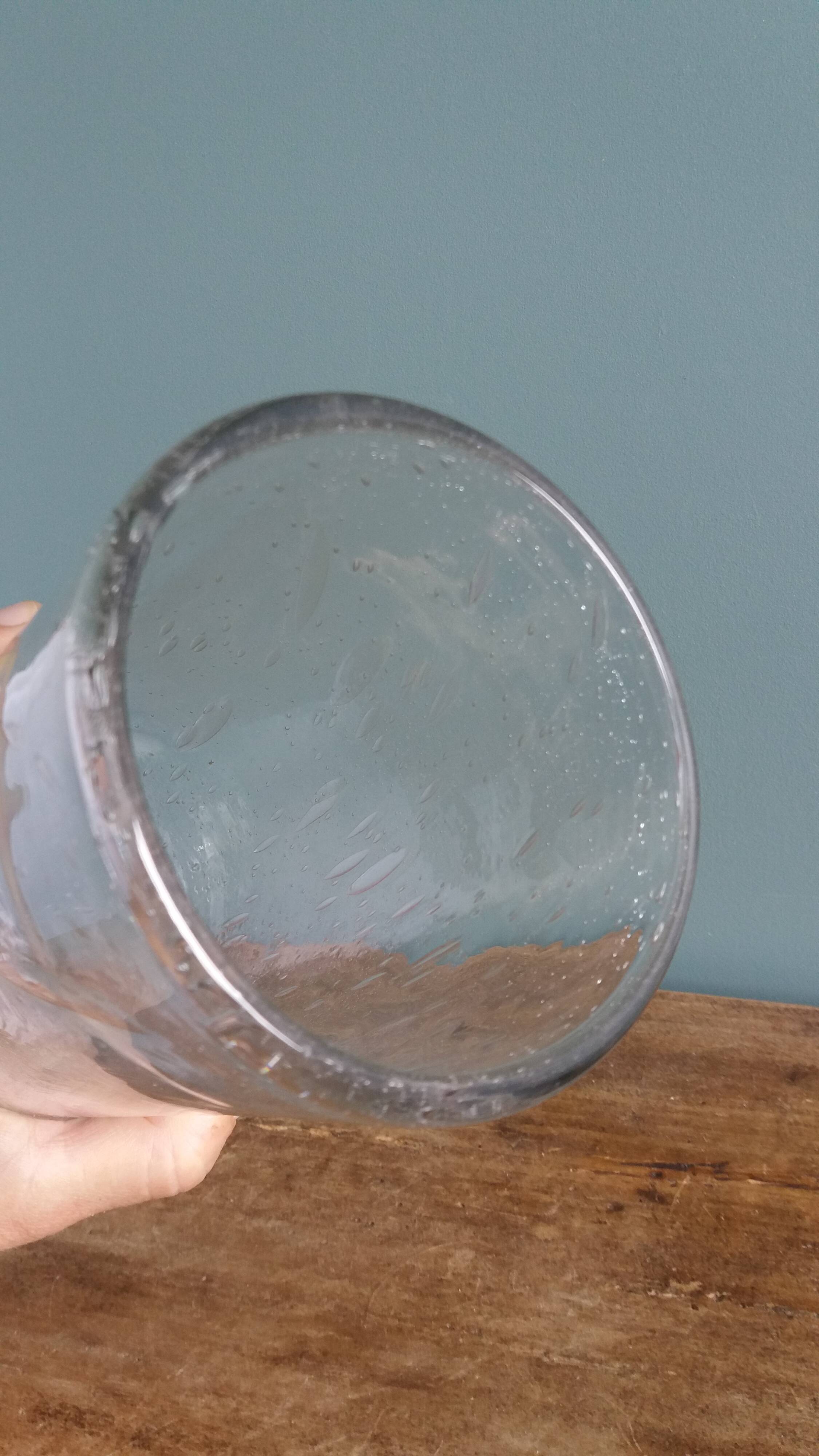 Bubble glass cylinder vase