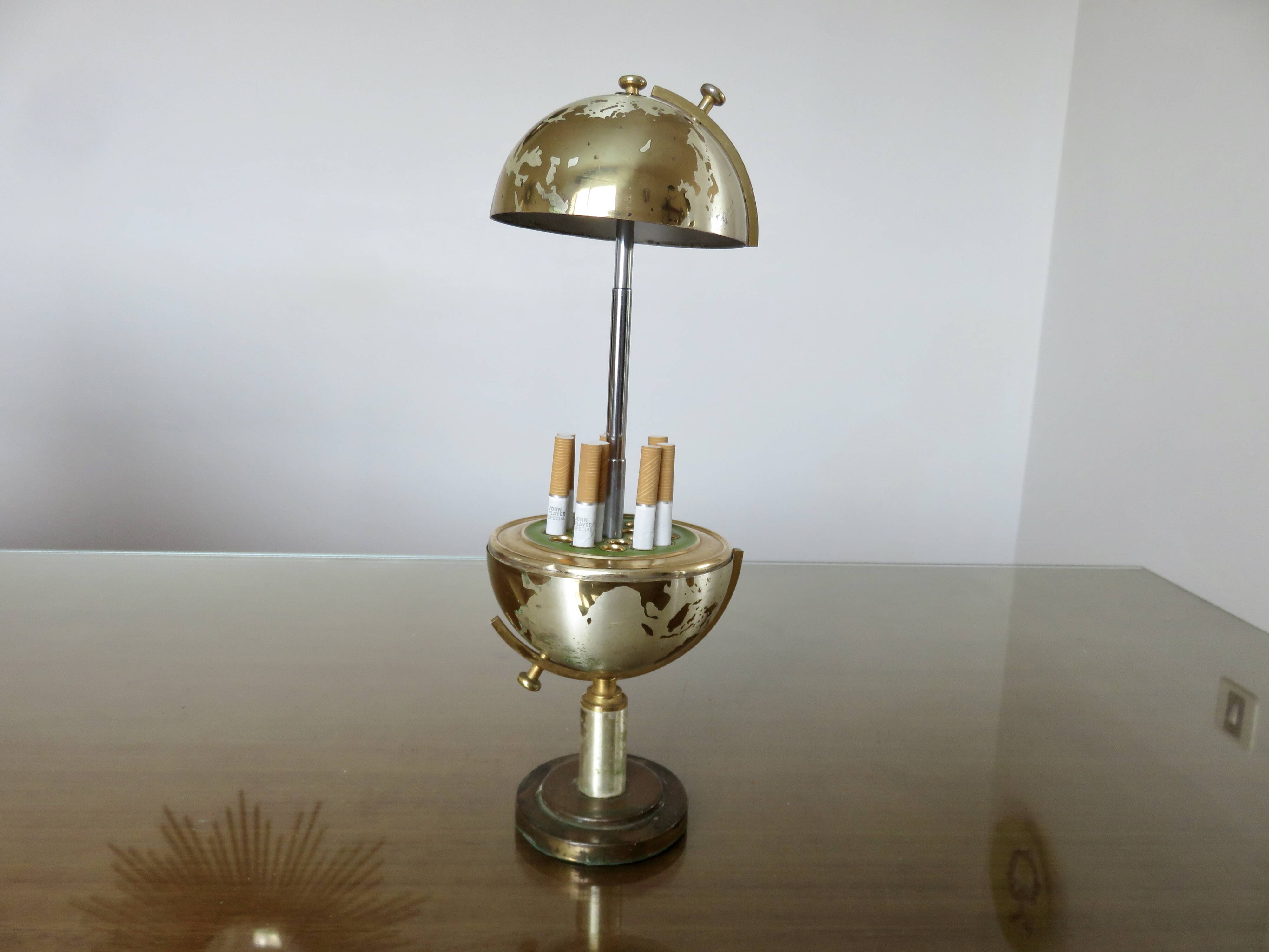 Brass cigarette dispenser, 1960s 70s