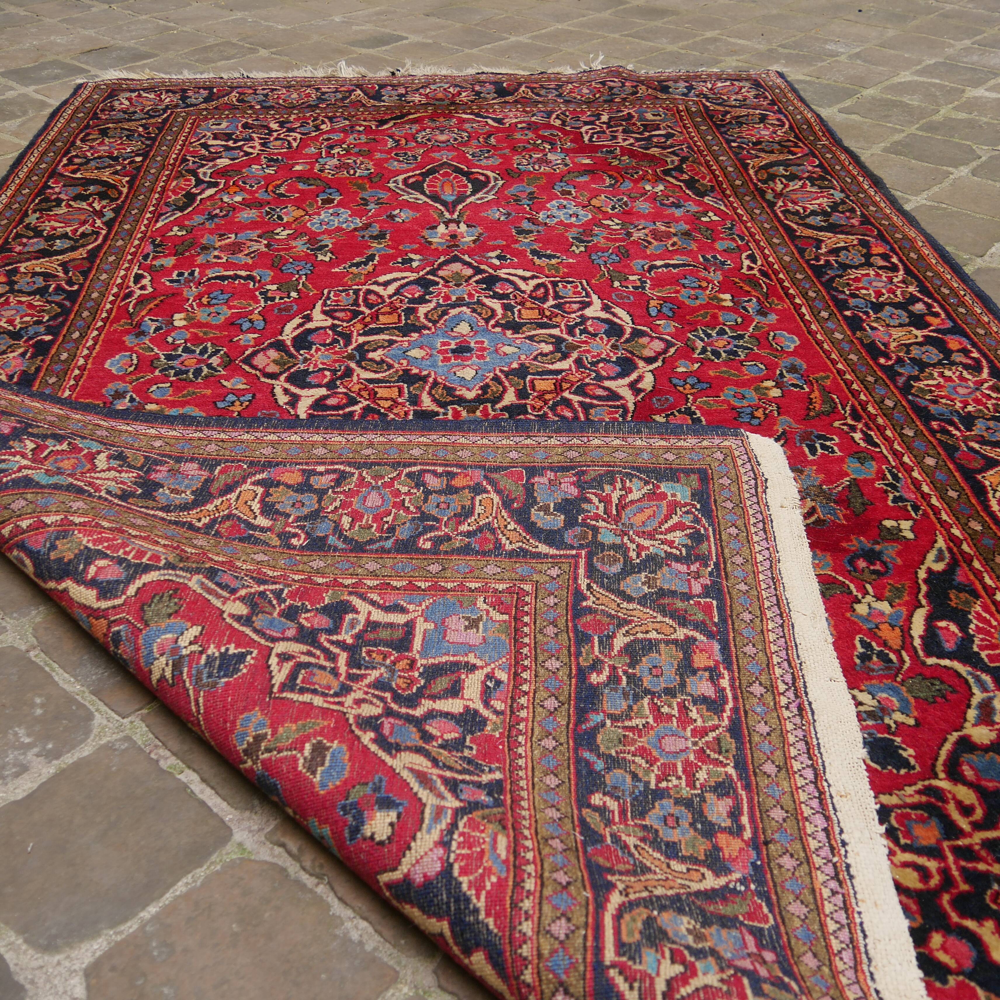 Tapis persan fait main keshan 214 x 133 cm