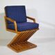 Mid-Century Design Z-Shaped Armchair in Cherry Wood, 1970s
