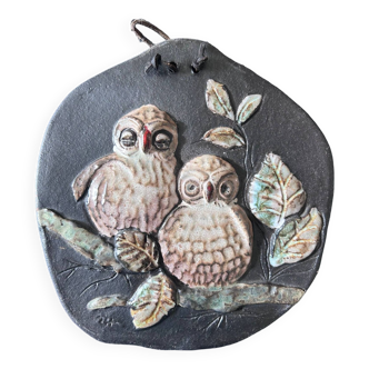 owls ceramic plate