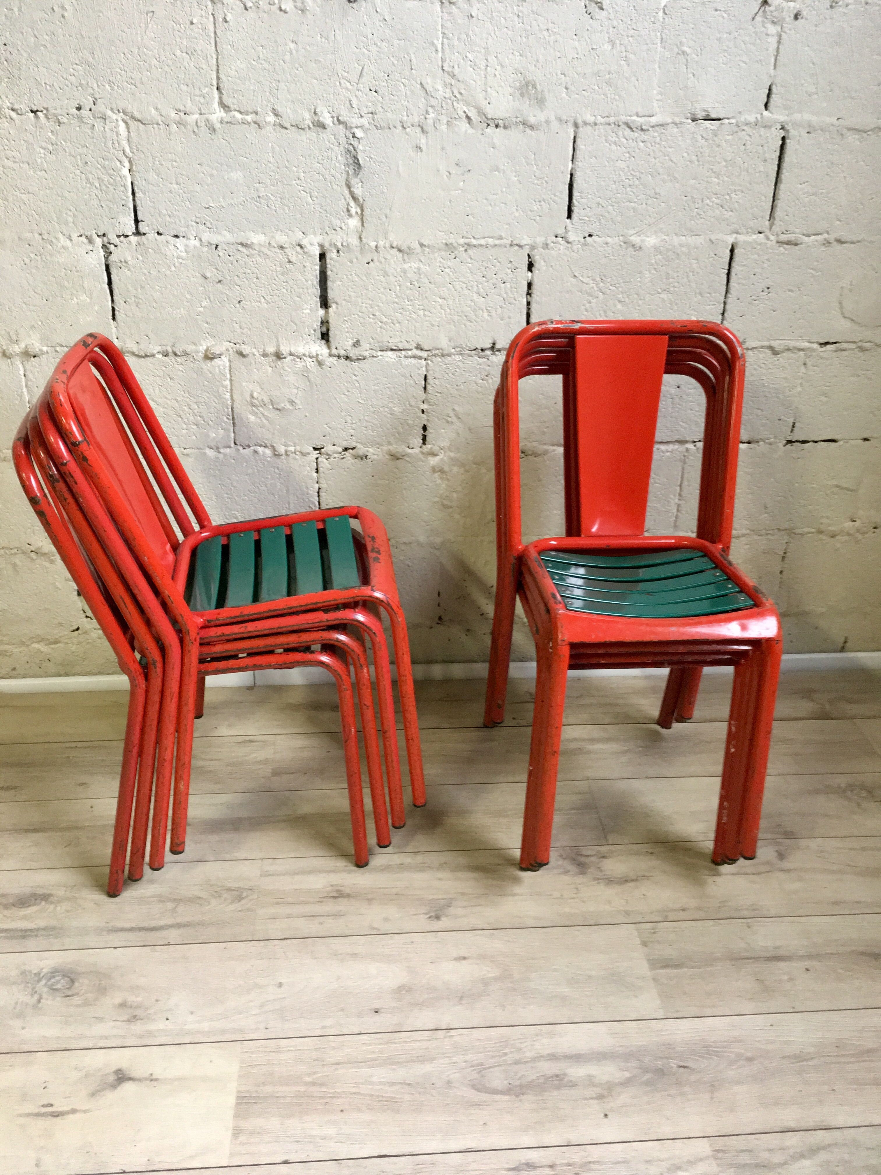 Set of 8 chairs Tolix T4