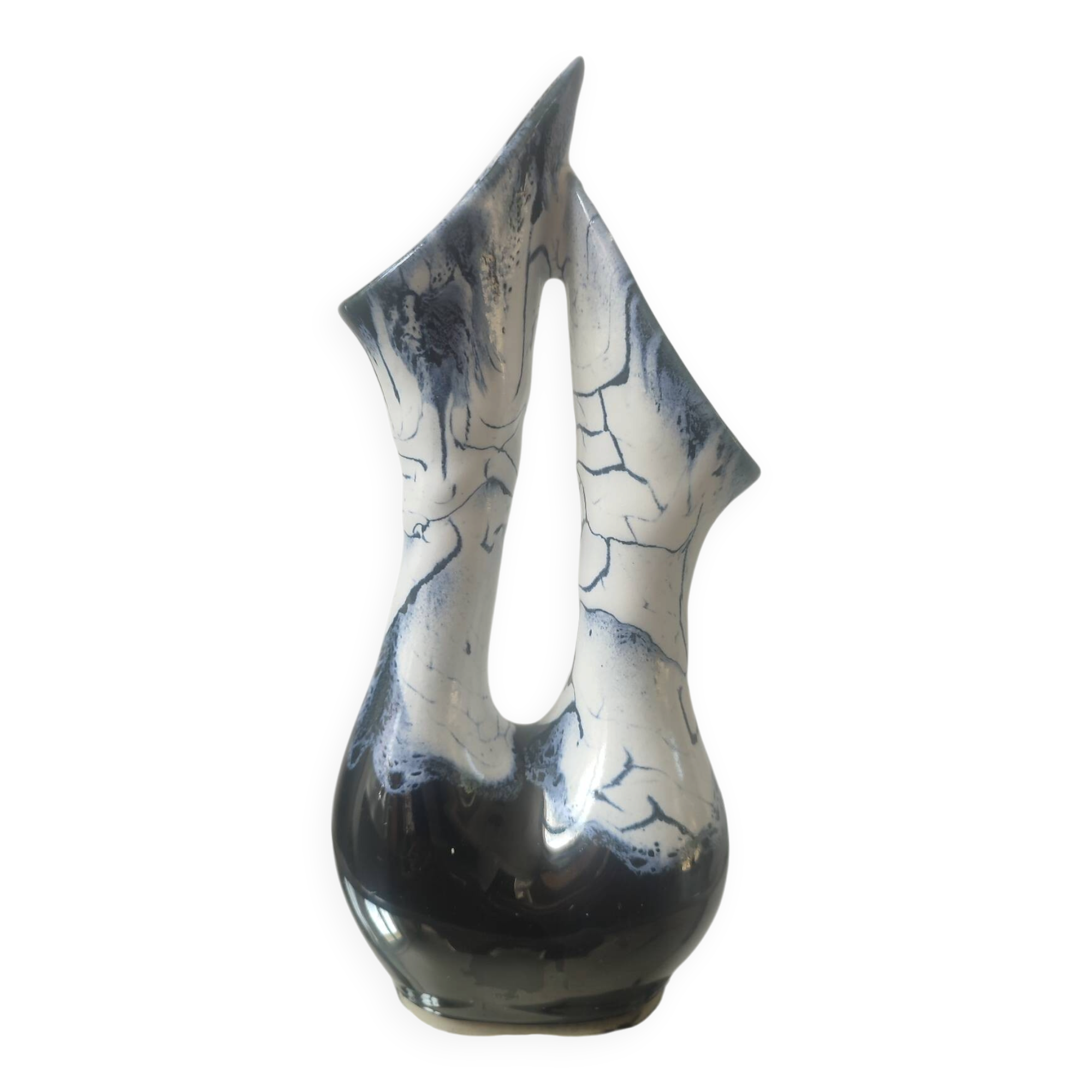 Sculptural ceramic vase Alpho (Alphonse Mouton) 24 cm