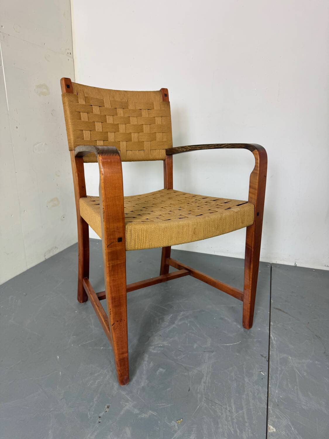 High quality Scandinavian Style Wood and Rope Armchair, 1970s