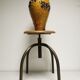 Set of 3 vintage stools of industrial style, medical office
