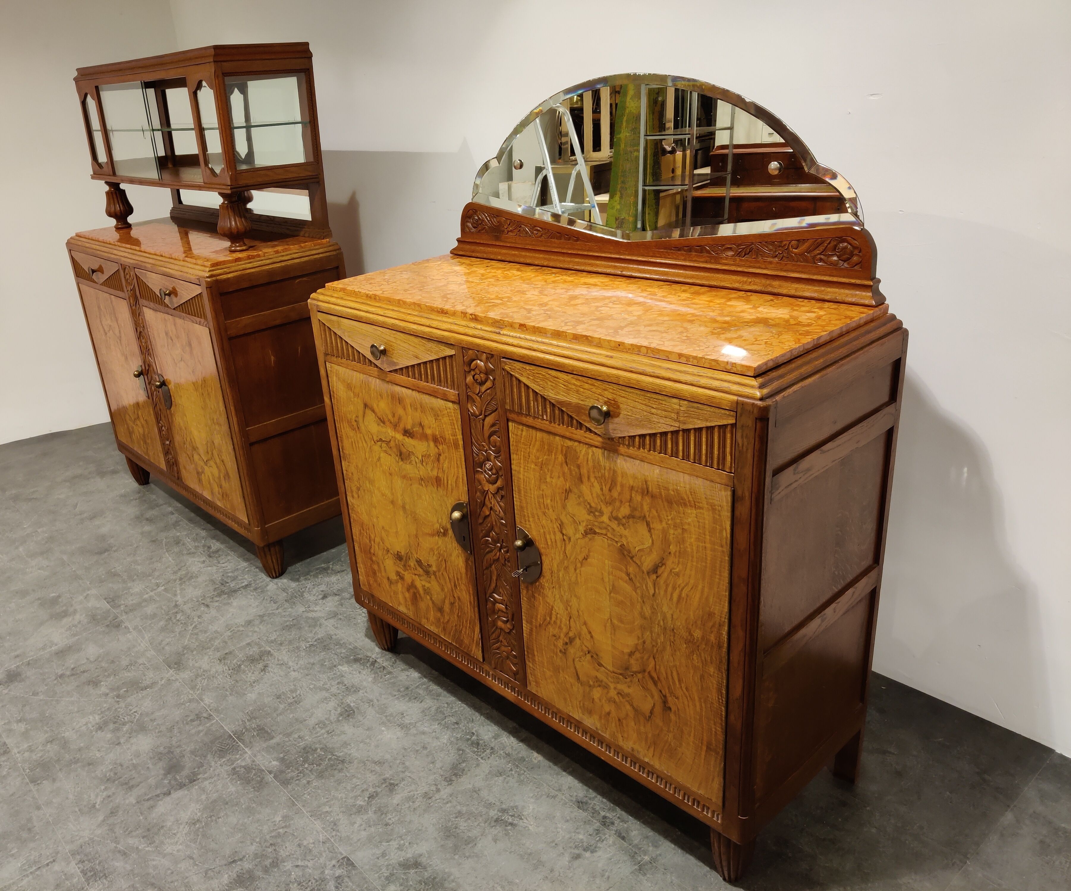 Pair of amsterdam school cabinets, 1930s