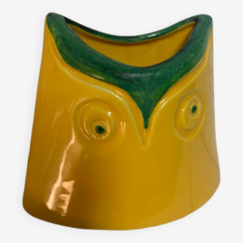 Vase chouette hibou Dieulefit signé vintage