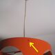 Suspension ball space age seventies in openwork metal orange laca circa 1970