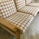 Vintage brutalist sofa in solid oak circa 1980