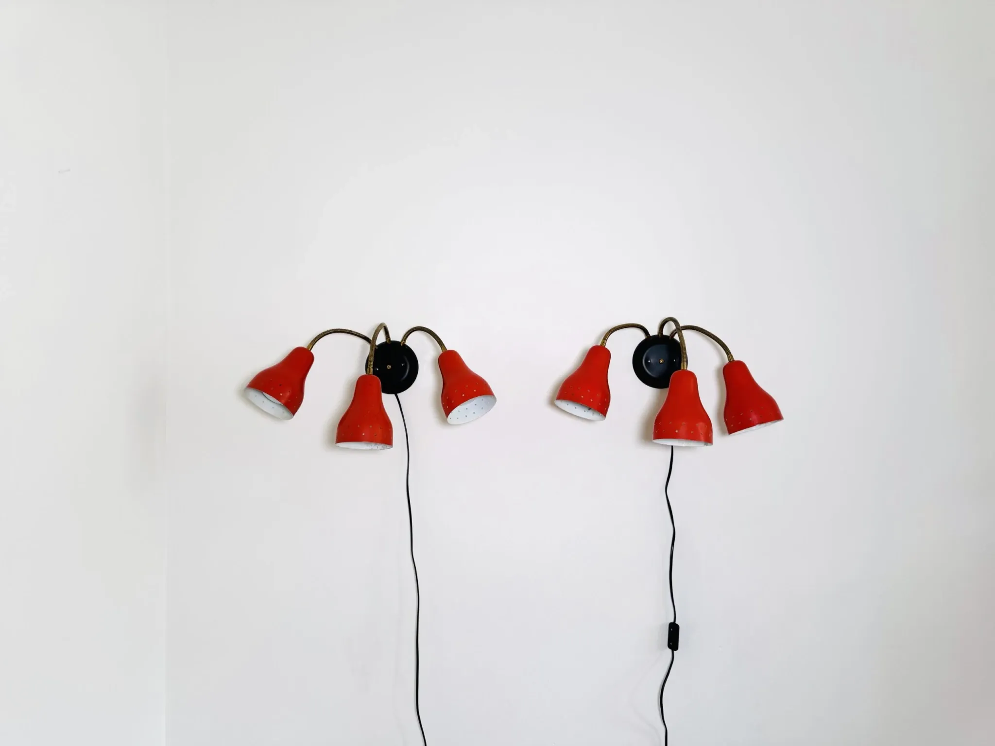 3-Armed Wall Lamp By H. Busquet For Hala Zeist, The Netherlands, 1950S