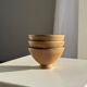 Set of 3 vintage mini bowls on foot, stoneware on pedestal H9 D10.
