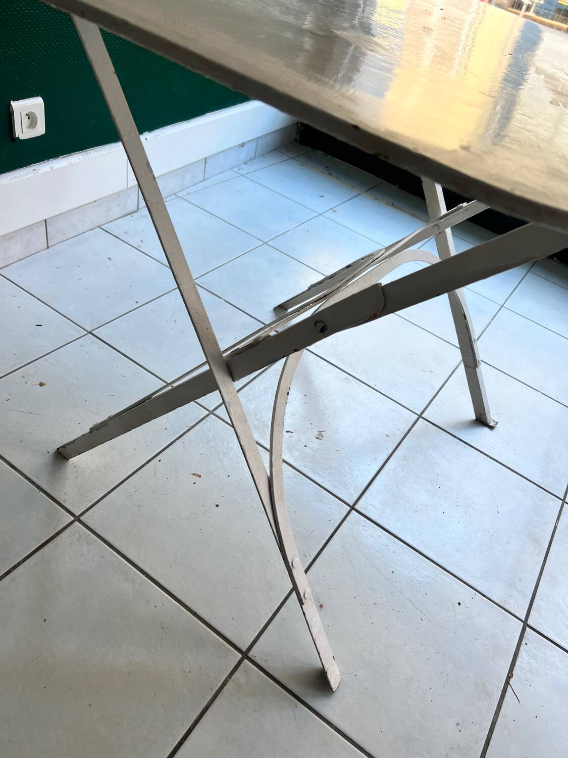 Wrought iron folding garden table