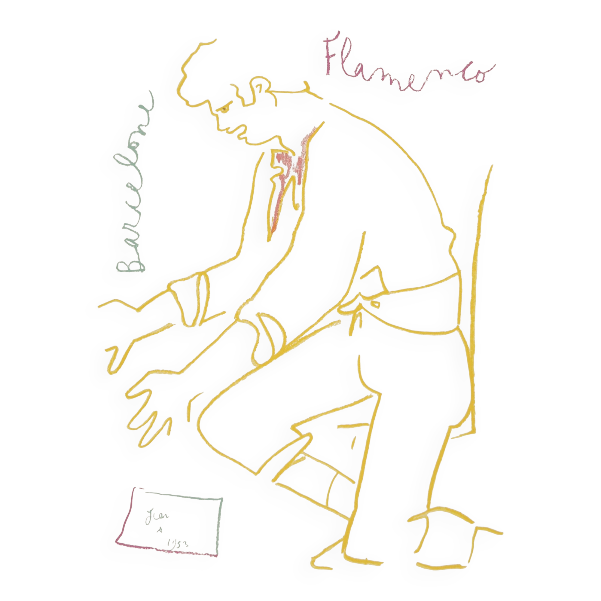 Jean Cocteau: Letter from Barcelona, original signed lithograph