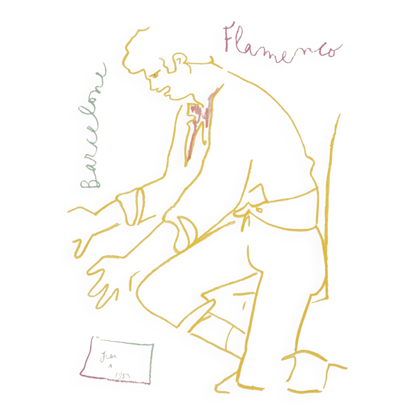 Jean Cocteau : Lettre de Barcelone, lithographie originale signée