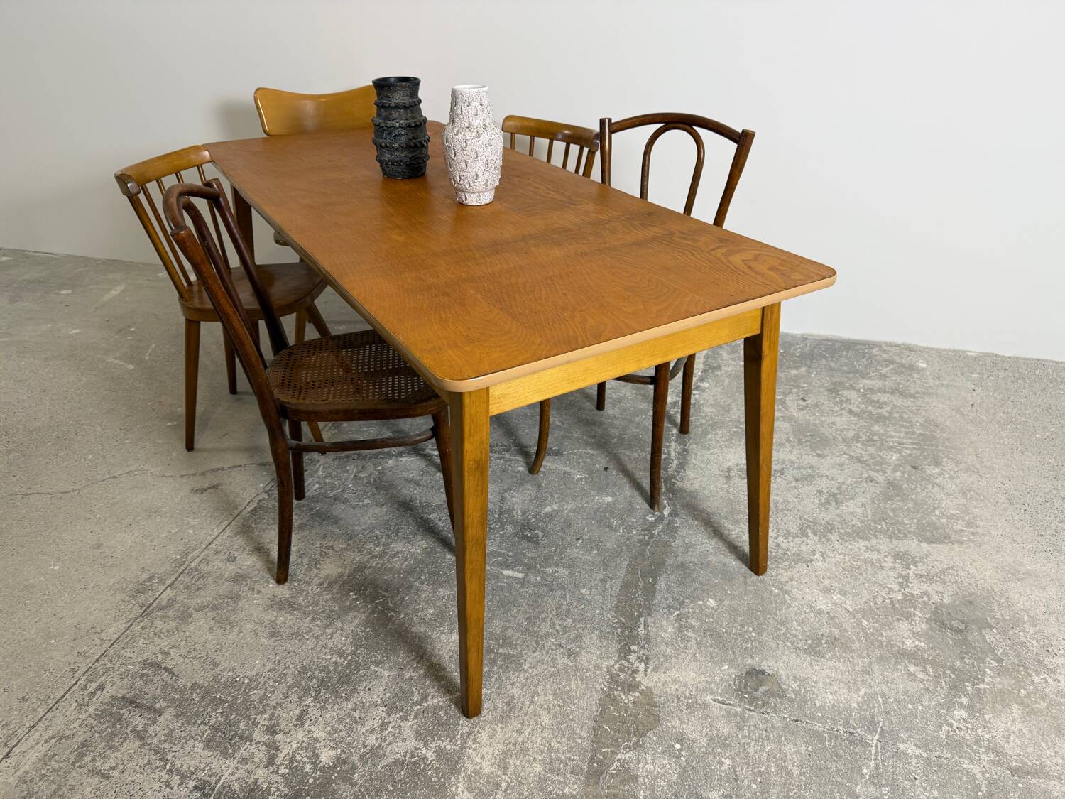 Vintage dining table – tapered legs – 1950s-1960s