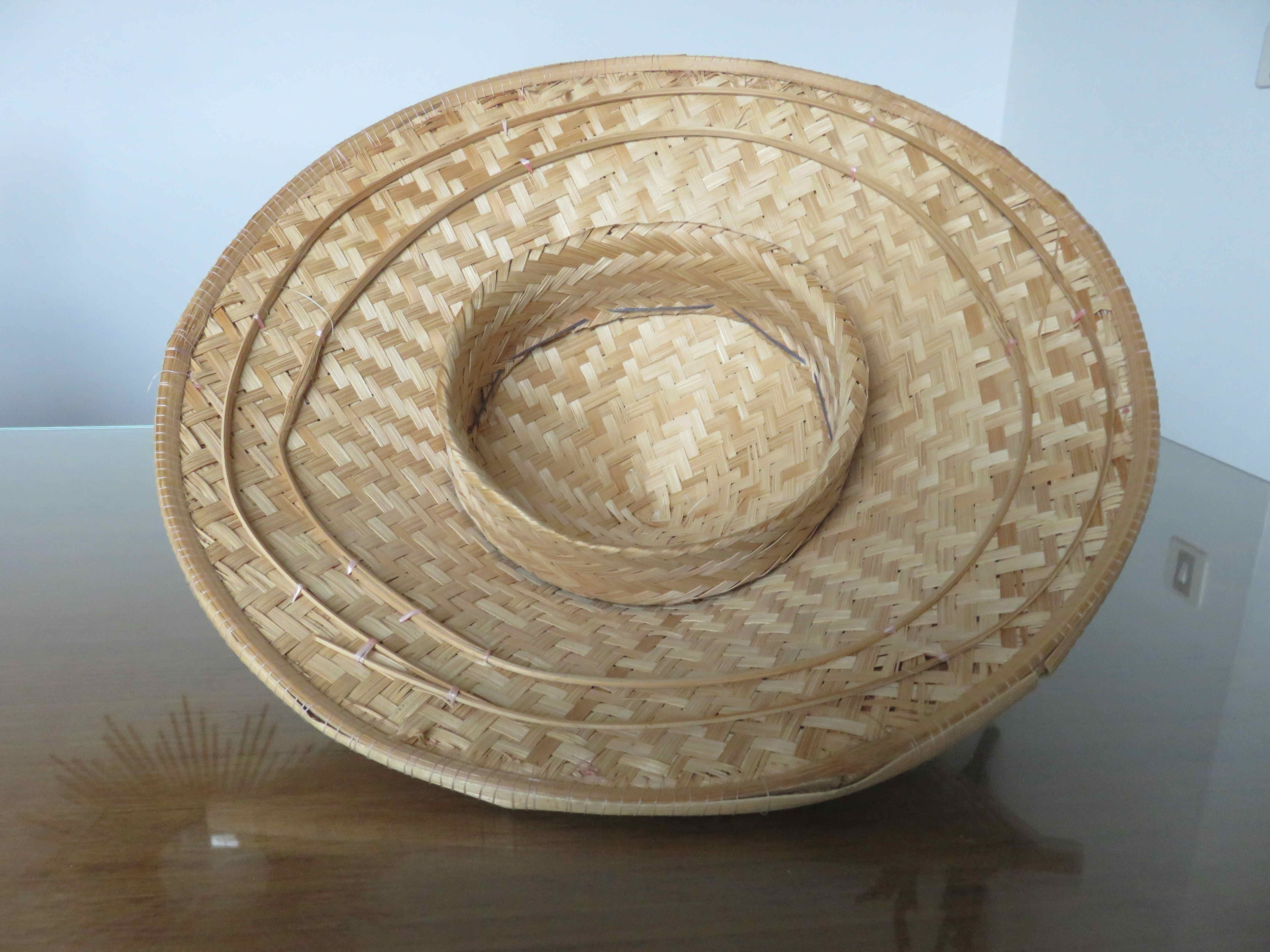 Asian Chinese rattan hat in the 70s