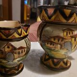2 Lugano earthenware pitchers