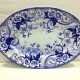 Creil and Montereau - Oval flat in faience model Flora
