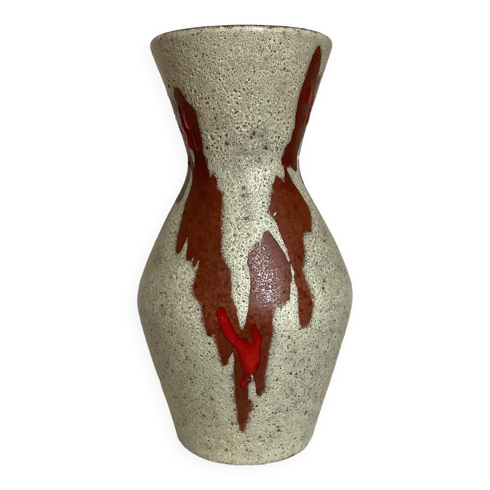 Germany red enamelled speckled vase