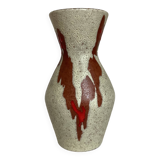 Germany red enamelled speckled vase