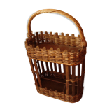 Bottle holders, wicker/rattan 1970 vintage