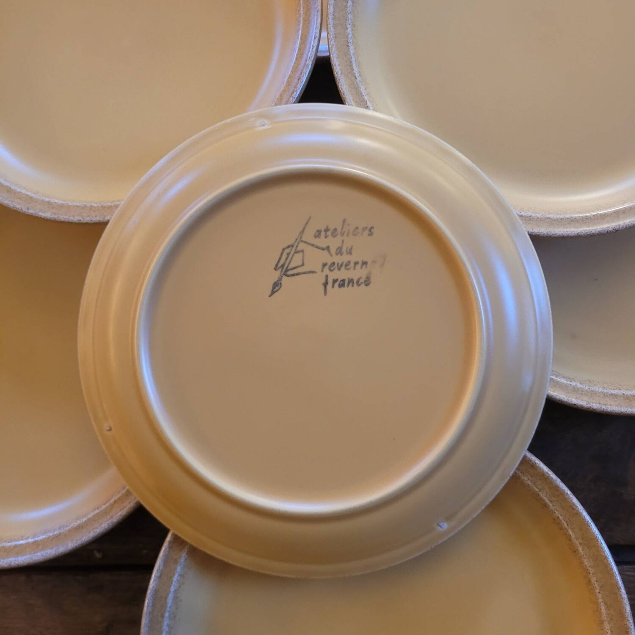 Stoneware dessert plates – Ateliers du Revermont, France – late 20th century