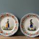 Set of 2 decorative plates Henriot Quimper France decorated by hand