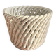 white openwork woven ceramic planter - elegant plant pot