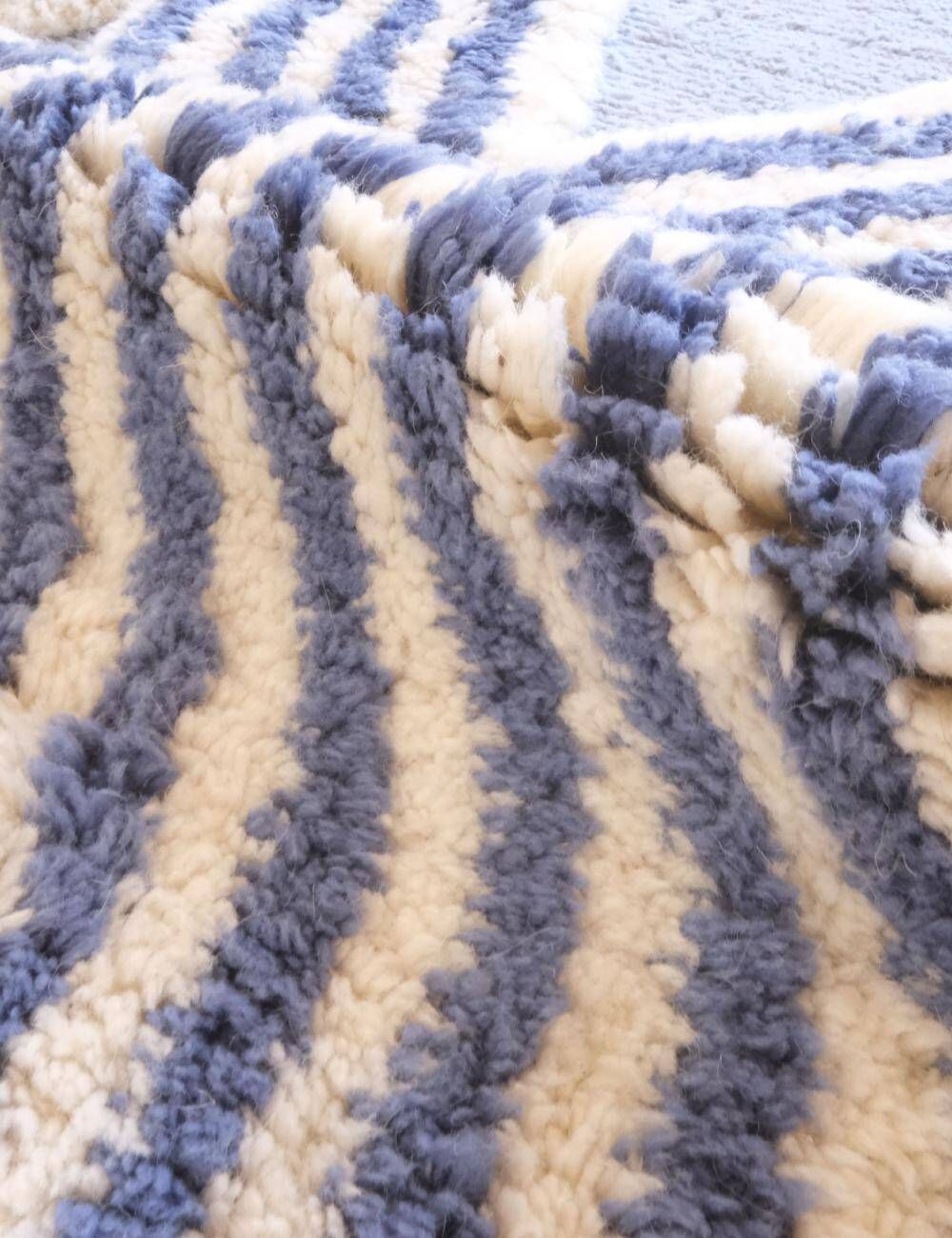 Tapis Bleu Beni Mrirt - 306 x 210 cm