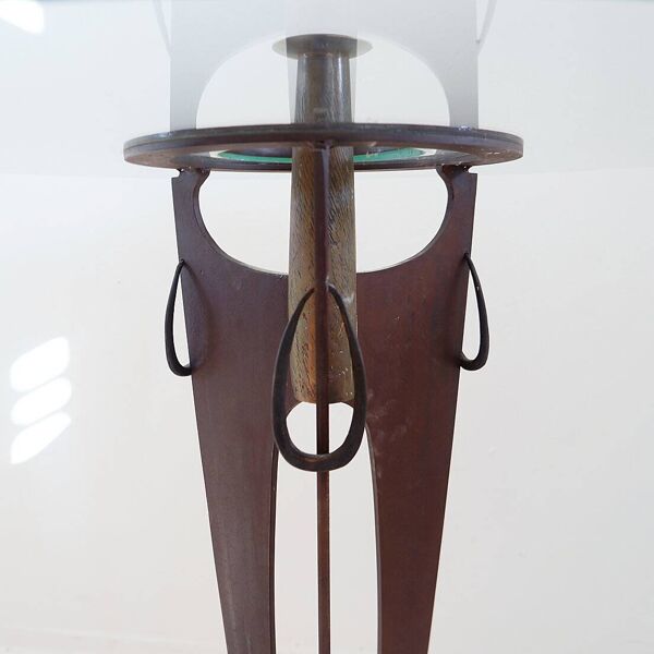 Vincent wegnez sculptural bronze and glass console table - belgium 20th