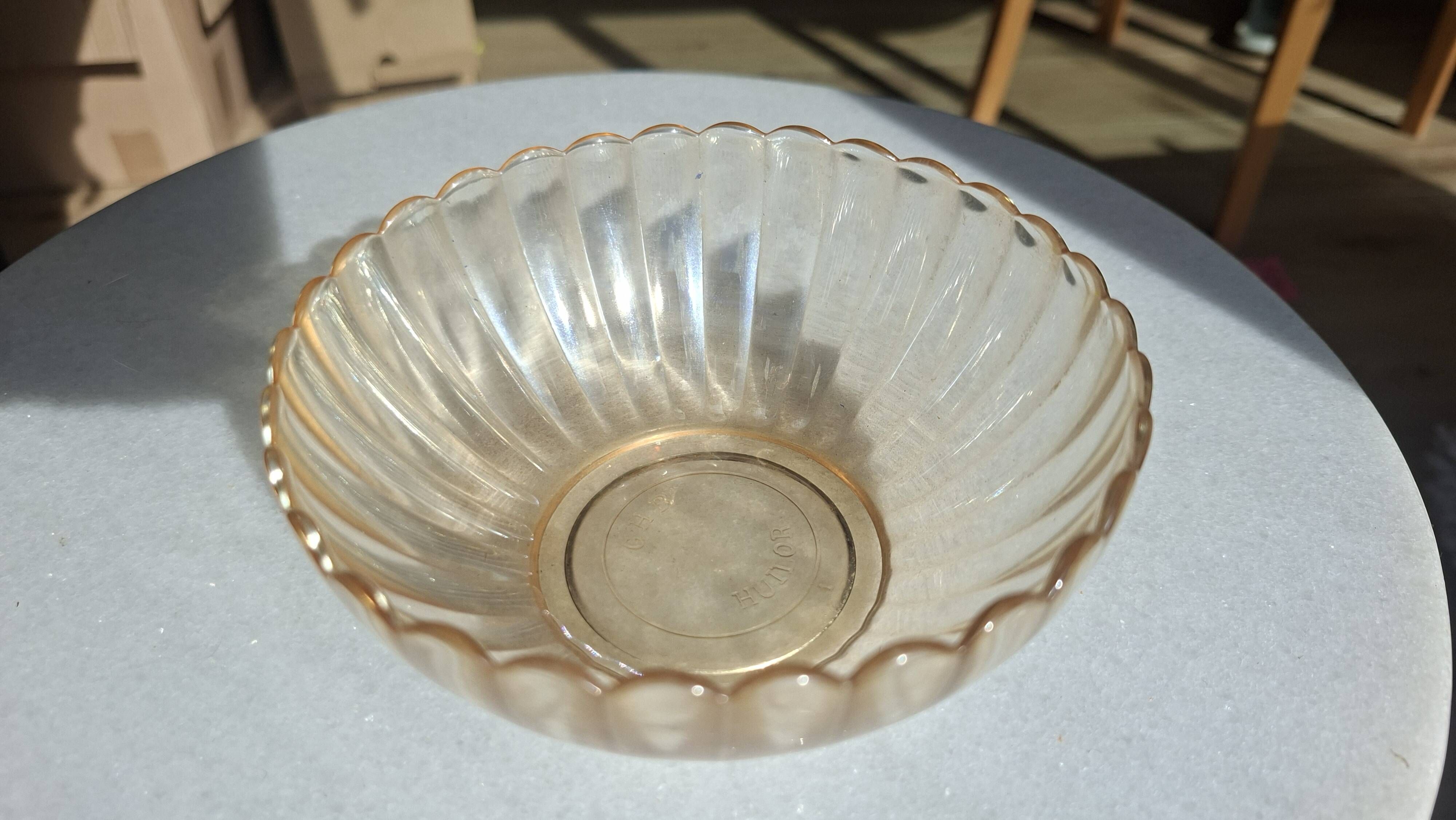 vintage bowls GHB Huilor amber orange glass
