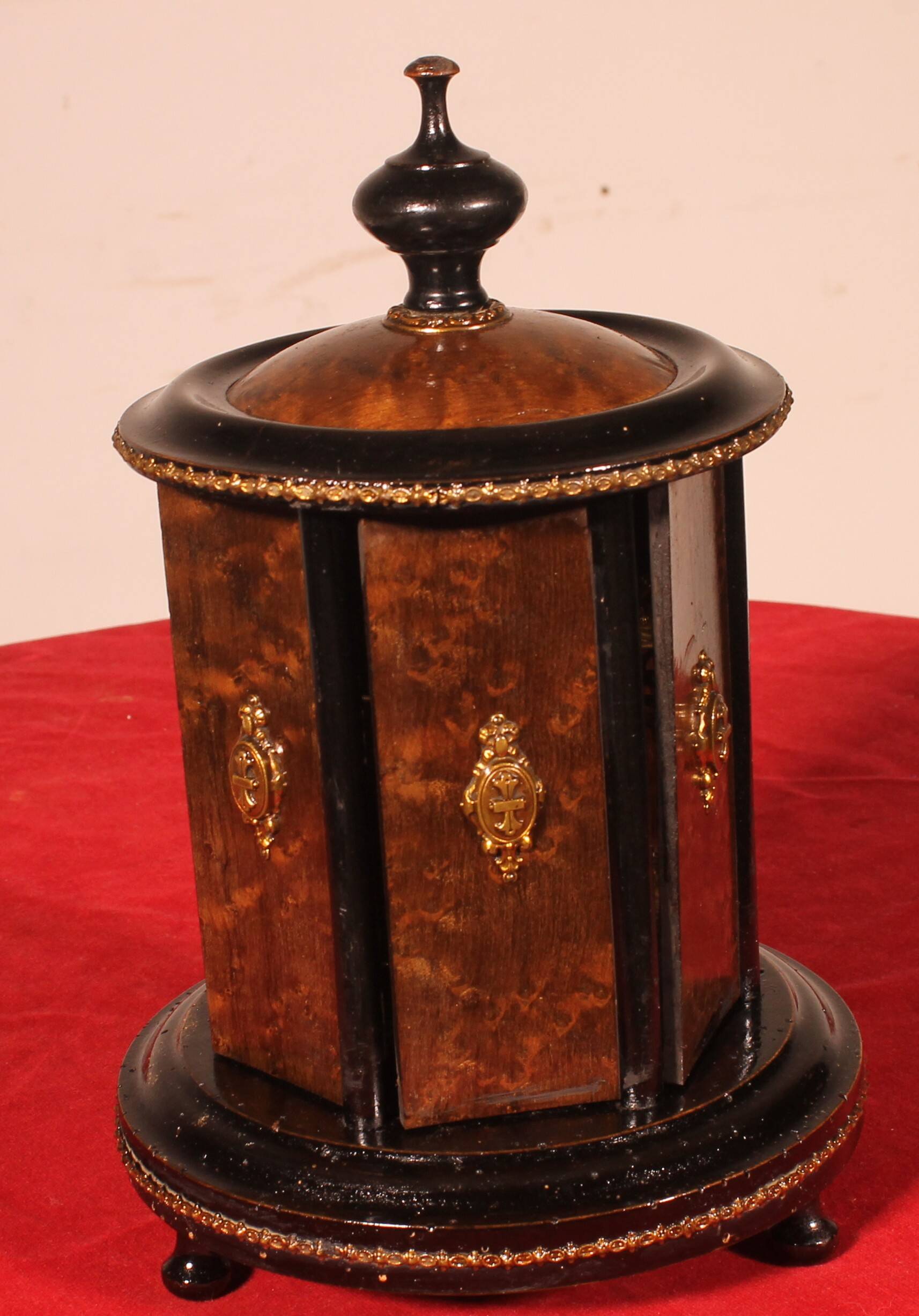 Napoleon III Cigar Humidor in Blackened Wood and Brass