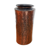 Brutalist Hammered Copper Vase by László Dömötör, Hungary, 1970s