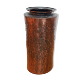 Vase brutaliste en cuivre martelé de László Dömötör, Hongrie, années 1970