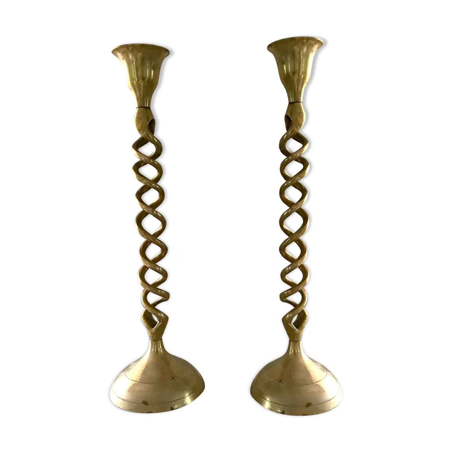 Pair of brass candlesticks