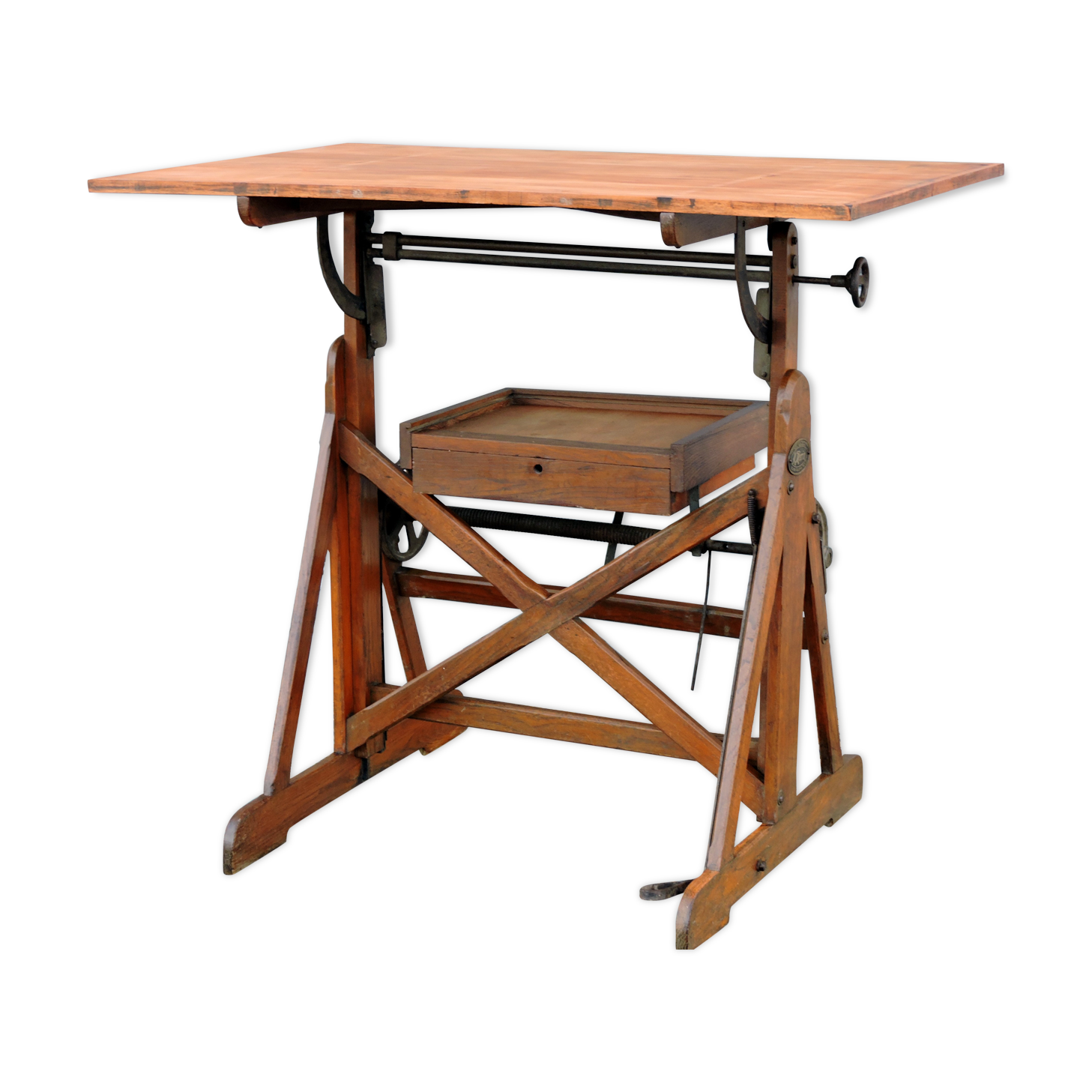 Architect's table has industrial adjustable design H Morin betting