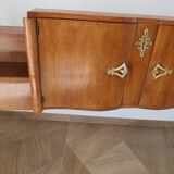 Headboard – console – sideboard – art deco – 2 doors – 2 niches in solid walnut e