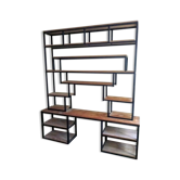 Vintage metal and wood showcase