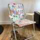 Colorful folding camping chair face pattern 70s