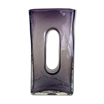 Purple mid century glass vase