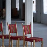 Danish Mid-Century Modern, Set of 6 Oak Dining Chairs, Henning Kjærnulf, 1960s